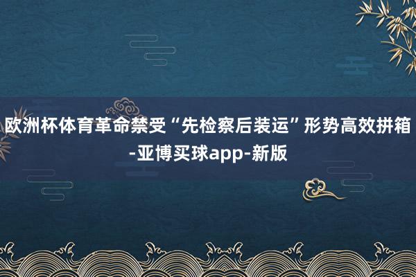欧洲杯体育革命禁受“先检察后装运”形势高效拼箱-亚博买球app-新版