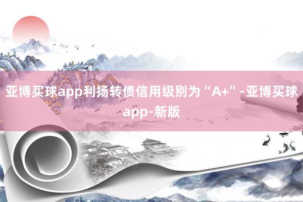 亚博买球app利扬转债信用级别为“A+”-亚博买球app-新版