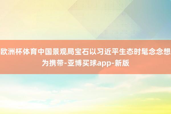 欧洲杯体育中国景观局宝石以习近平生态时髦念念想为携带-亚博买球app-新版